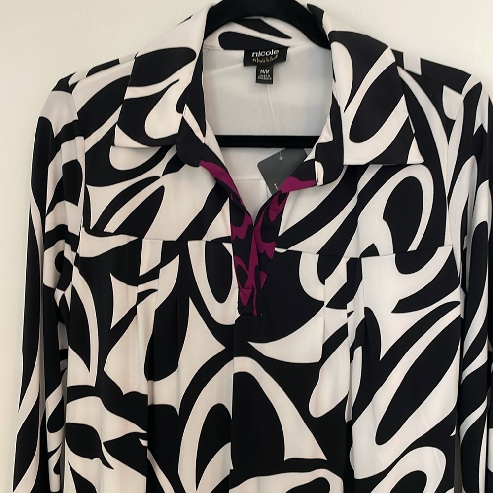 Nicole Miller Patterned Collared Shift Dress NWT … - image 2